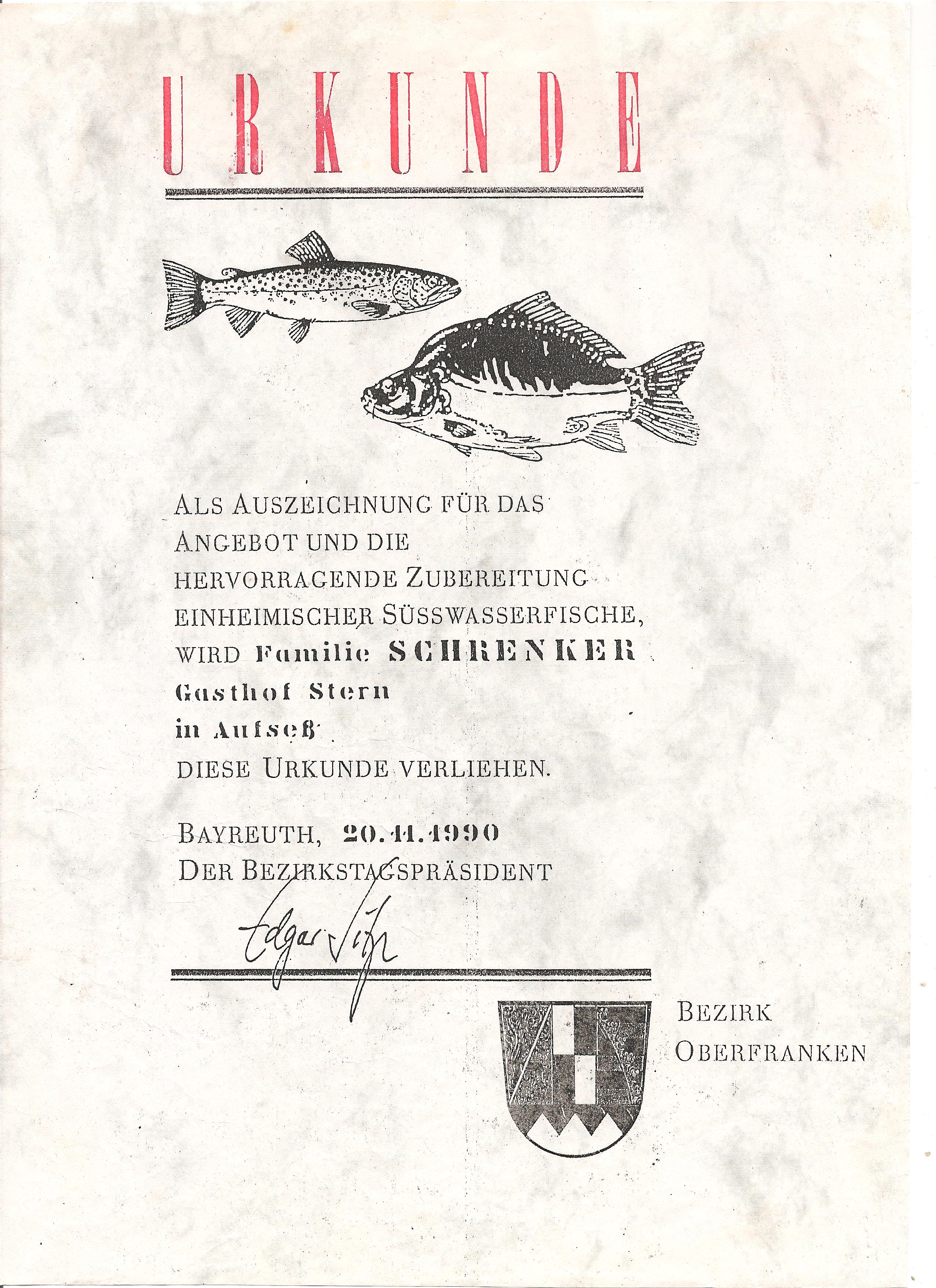 Auszeichnung des Bezirkes Oberfranken